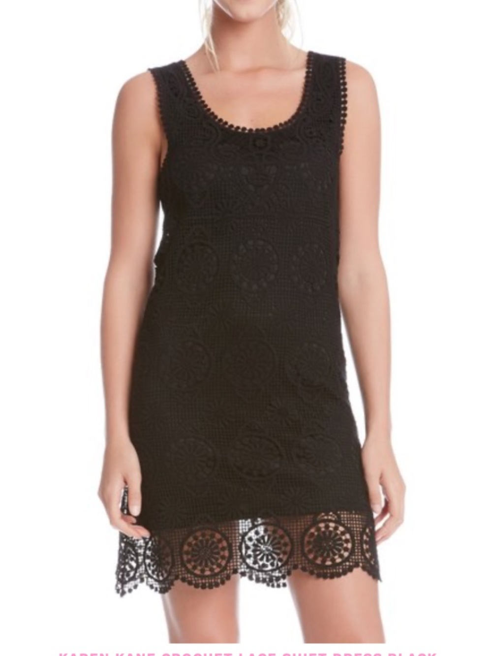 Karen Kane Crochet Lace Sleeveless Sheath Dress - Size L